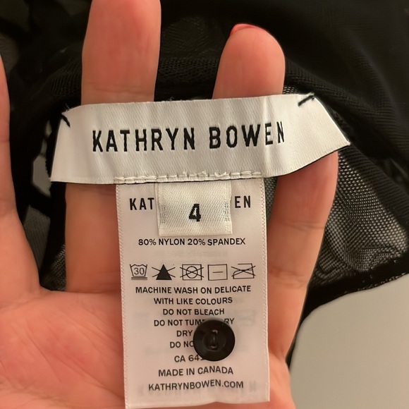 NWT Kathryn Bowen Button-Up Mesh Bodysuit Black Size 4 - Picture 5 of 7
